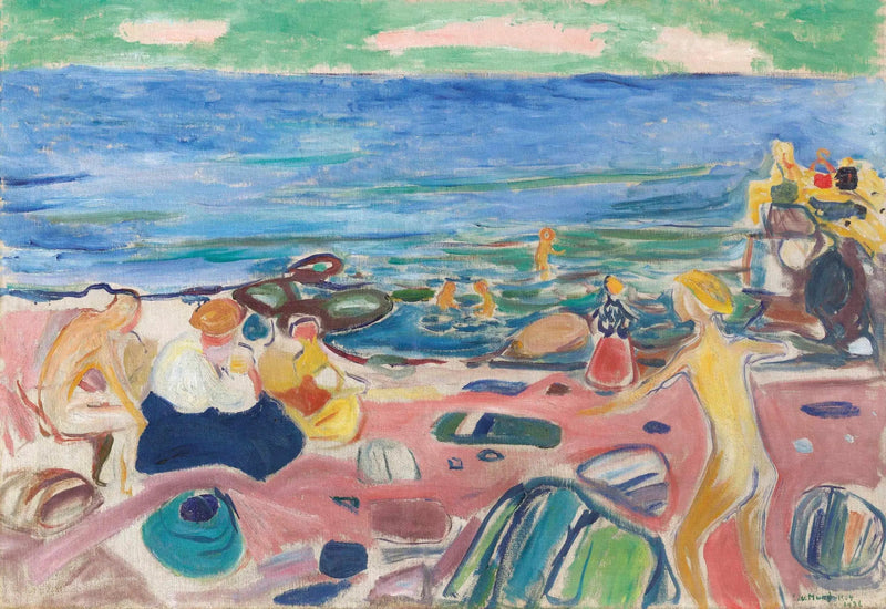 Kylpykohtaus Åsgårdstrandissa - Edvard Munch