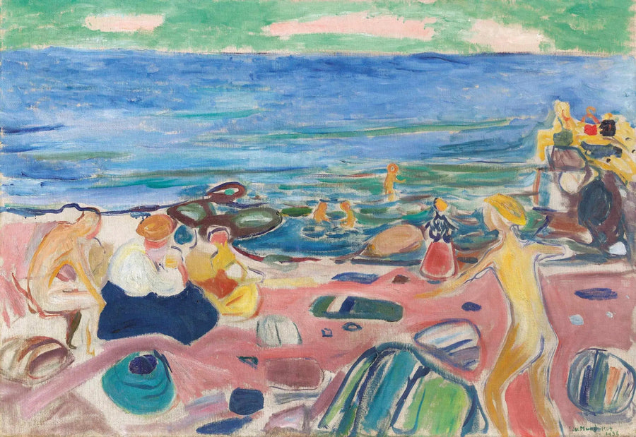 Kylpykohtaus Åsgårdstrandissa - Edvard Munch