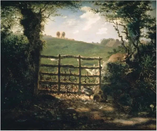Maalaus maisemasta tyylillä - Jean-François Millet
