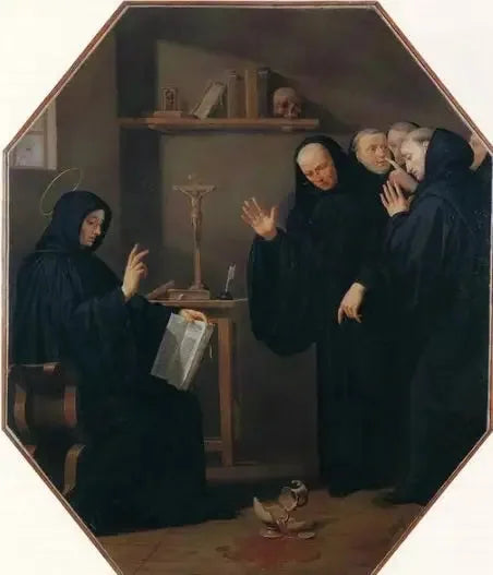 Pyhän Benoîtin elämänkohtaus. Myrkytetty viinilasi - Philippe de Champaigne