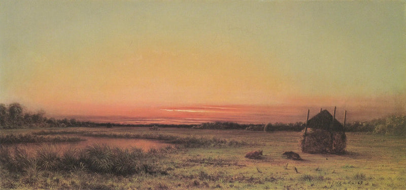 Suoneneulaus: kaksi naudanlihaa pellolla - Martin Johnson Heade