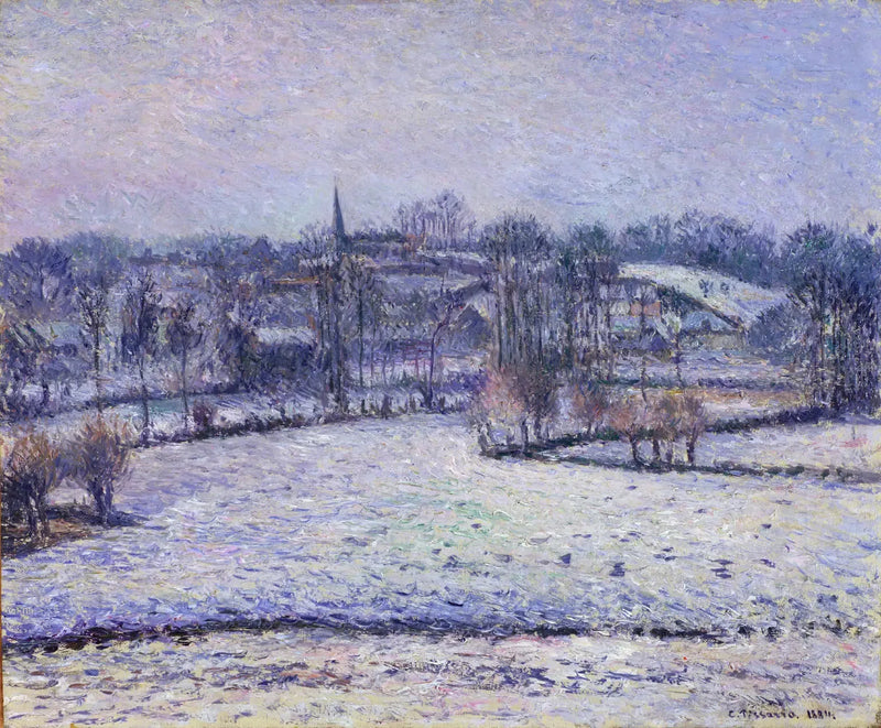 Lumisade Eragnyssä (Näköala Bazincourtista) - Camille Pissarro
