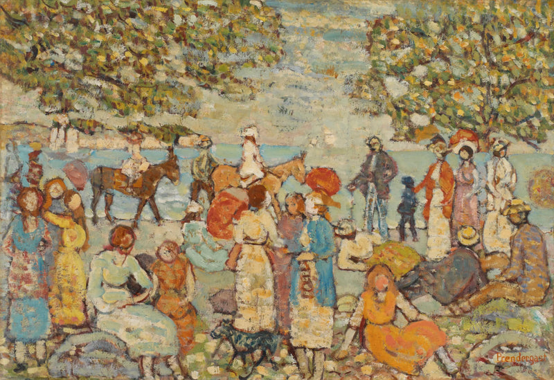 Rantakohtaus aaseilla (tai muuleilla) - Maurice Prendergast