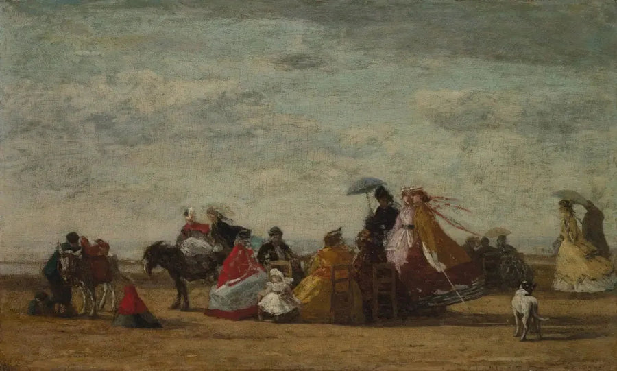 Scène de plage - Eugène Boudin image 1 reproduction d’œuvre d’art à l’huile