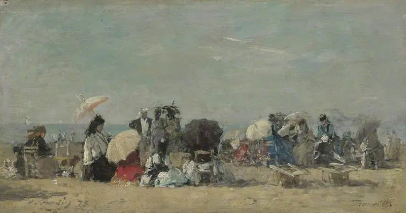 Rannikkokohtaus, Trouville - Eugène Boudin