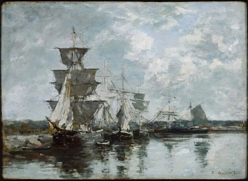 Sataman kohtaus - Eugène Boudin