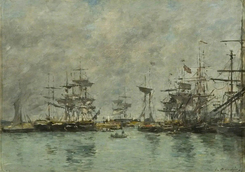 Sataman kohtaus - Eugène Boudin