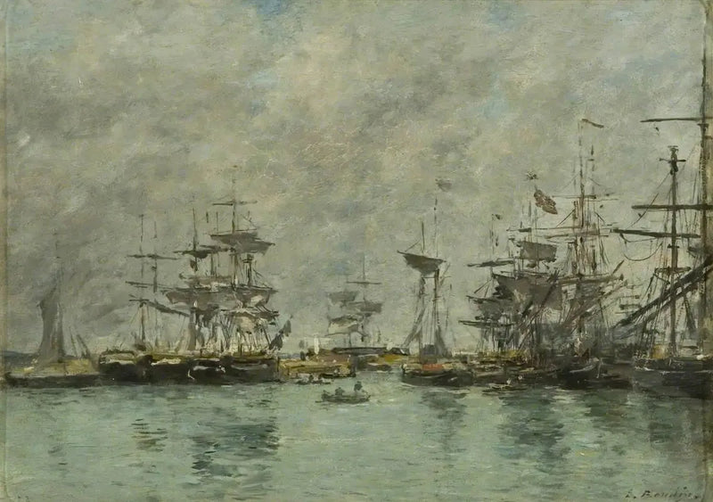 Sataman kohtaus - Eugène Boudin