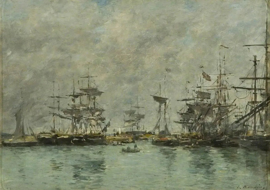 Sataman kohtaus - Eugène Boudin