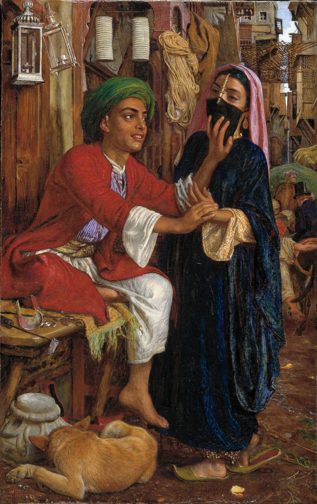 Katu-tilanne Kairossa: Lanternin valmistajan hovinäkymä - William Holman Hunt