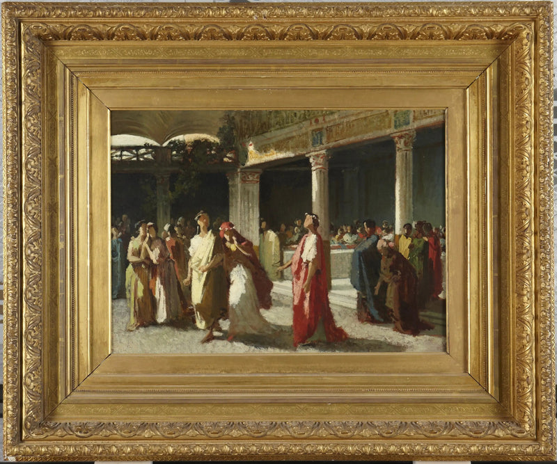 Draamaattinen kohtaus oikeussalissa - Frederic Leighton