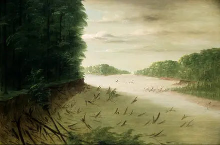 Alaväylän Mississippin kohtaus - George Catlin