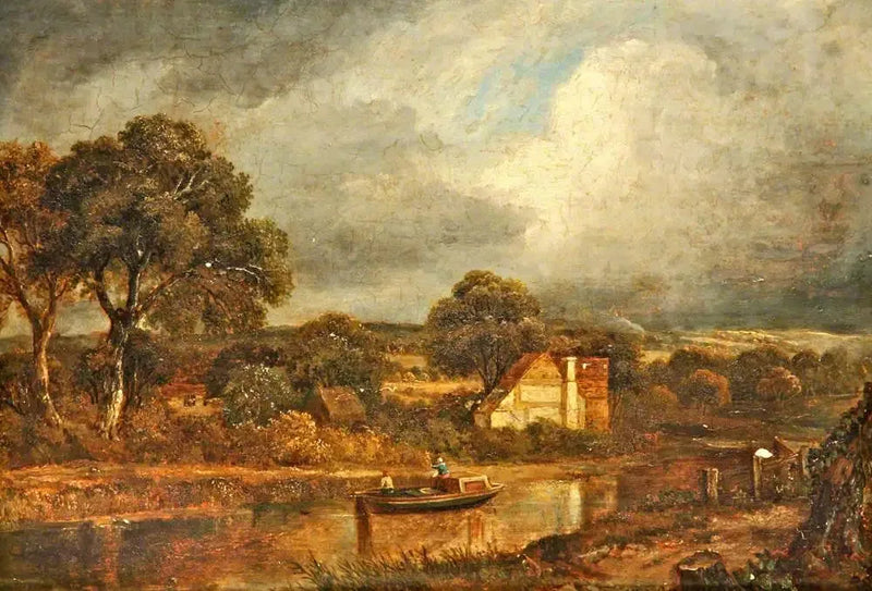 Vesinäytelmä jokilaivalla ja mökeillä - John Constable
