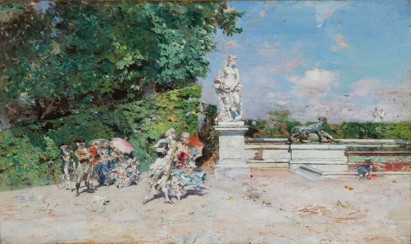 Huvittava kohtaus Versailles'n puistossa - Giovanni Boldini