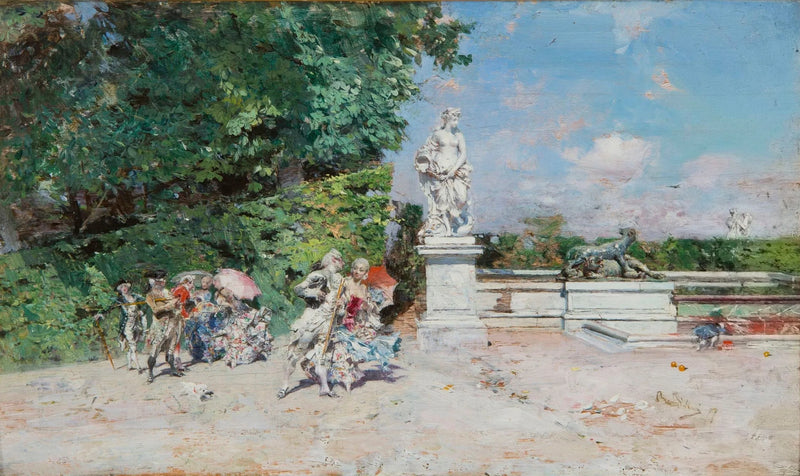 Huvittava kohtaus Versailles'n puistossa - Giovanni Boldini