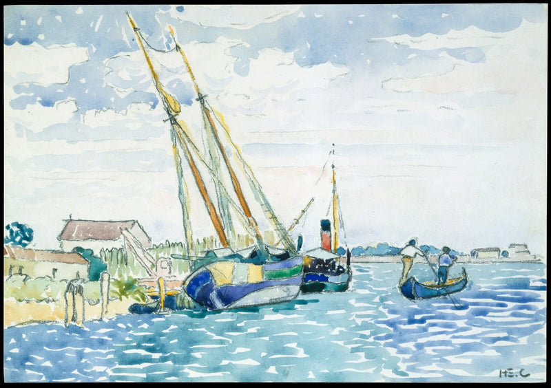 Merimaisema (Aluksia Venetsian lähellä) - Henri-Edmond Cross