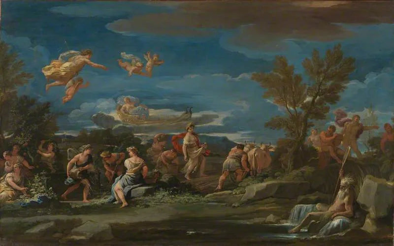 Mytologinen maatalouden kohtaus - Luca Giordano