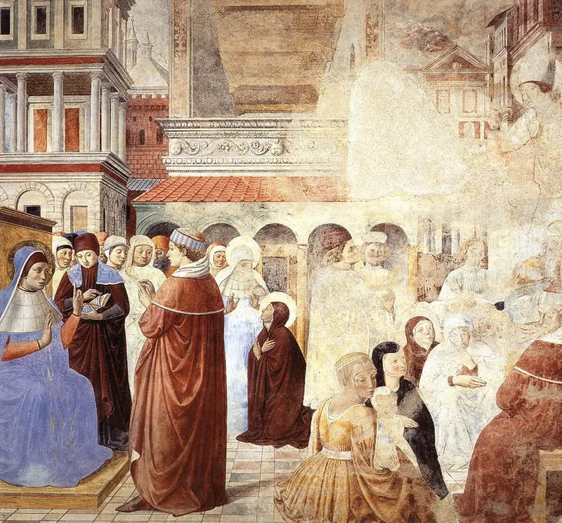 Kohtauksia pyhä Ambrosius kanssa (kohtaus 9, pohjoisseinä) - Benozzo Gozzoli