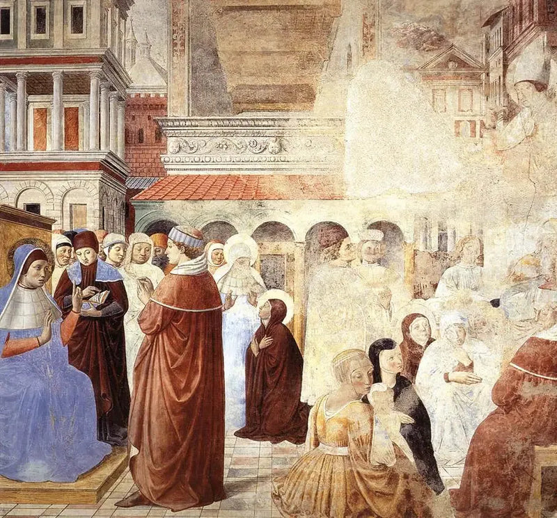 Kohtauksia pyhä Ambrosius kanssa (kohtaus 9, pohjoisseinä) - Benozzo Gozzoli