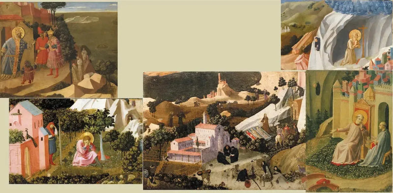 Thebaidin kohtauksia. Poiminta leikatuista 6 palasta - Fra Angelico