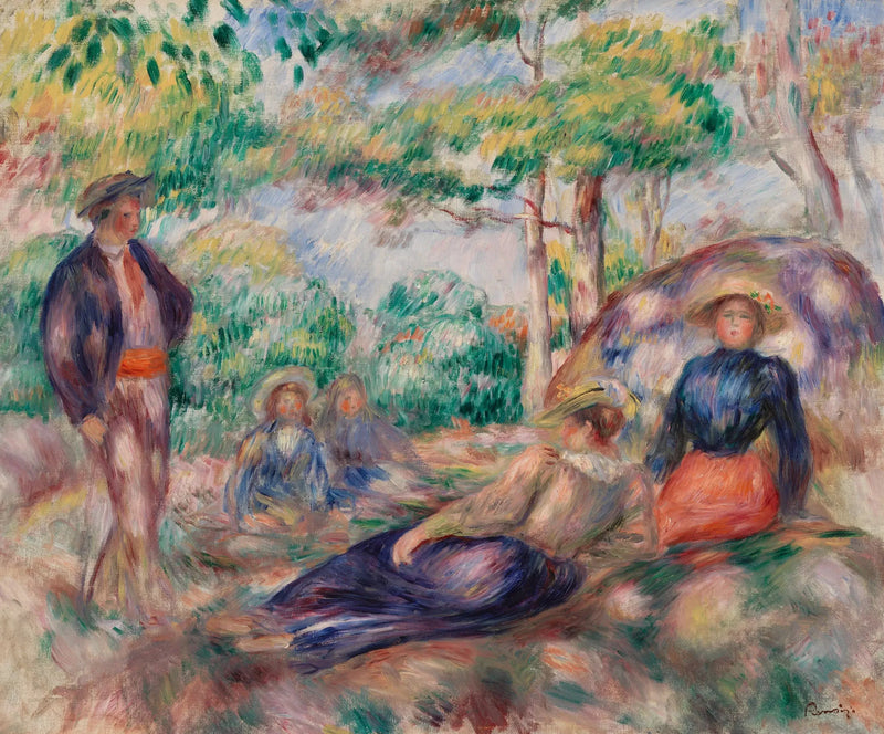 Lepäämistä nurmikolla (Lepääminen nurmikolla) - Pierre-Auguste Renoir