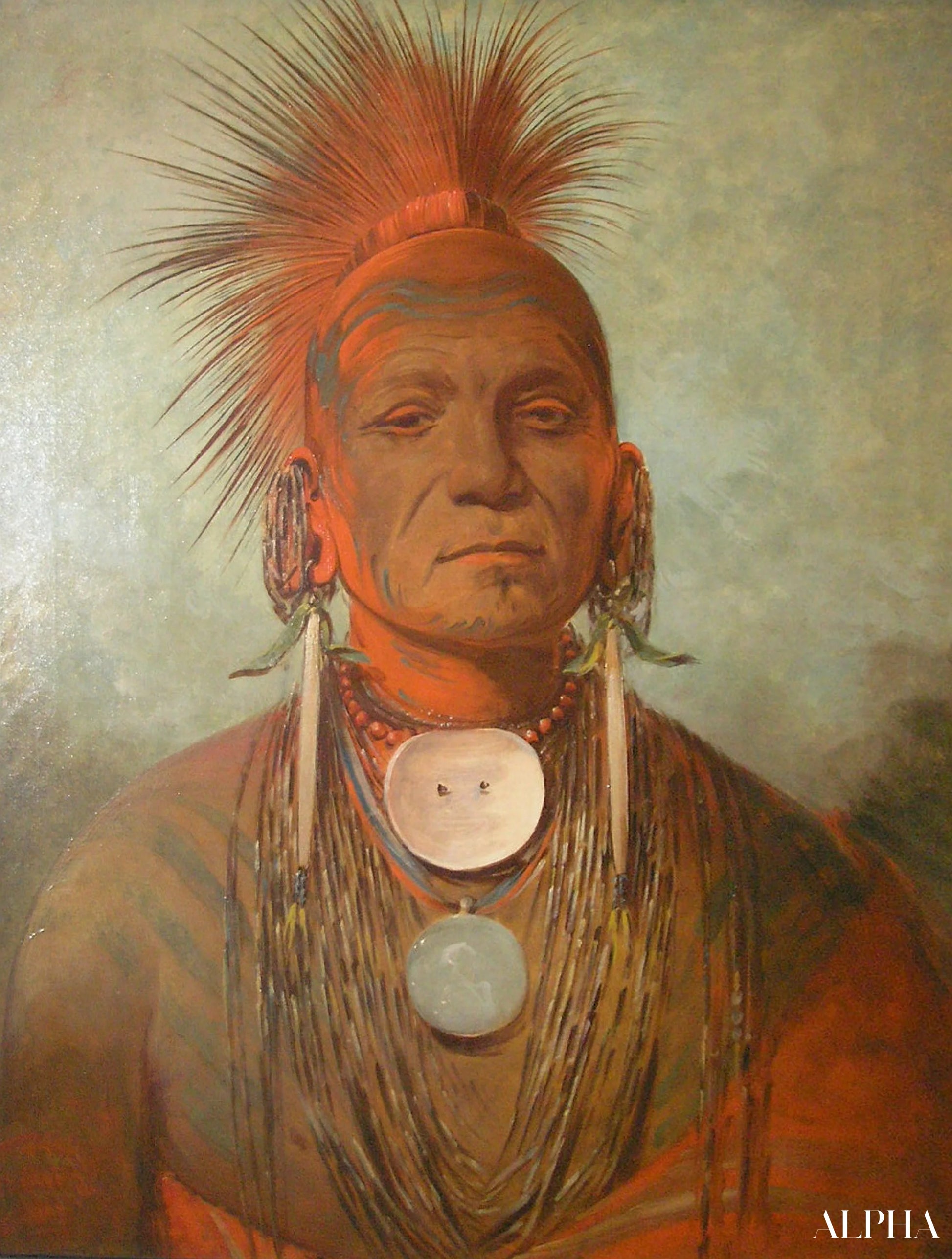 See-non-ty-a, iowan parantaja - George Catlin - Korkealaatuiset taulujen ja maalauksien reproduktiot