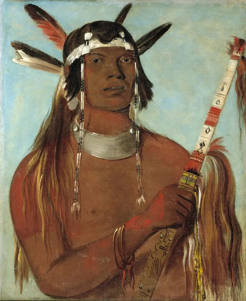 Seehk-hée-da, Värihiiri-lintu, tunnettu rohkea - George Catlin