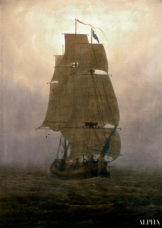 Segelschiff im Nebel - Caspar David Friedrich - Reproductions de tableaux et peintures haut de gamme