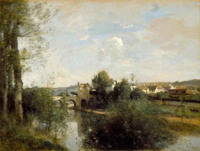 Seine ja vanha silta Limay'ssa - Jean-Baptiste Camille Corot
