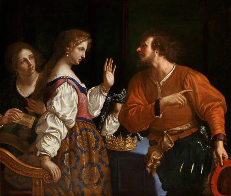 Sémiramis vastaanottaa uutisen Babyloniaan putoamisesta - Guercino