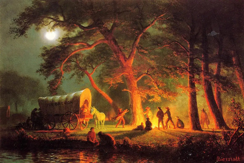 Oregonin polku (nuotion) - Albert Bierstadt