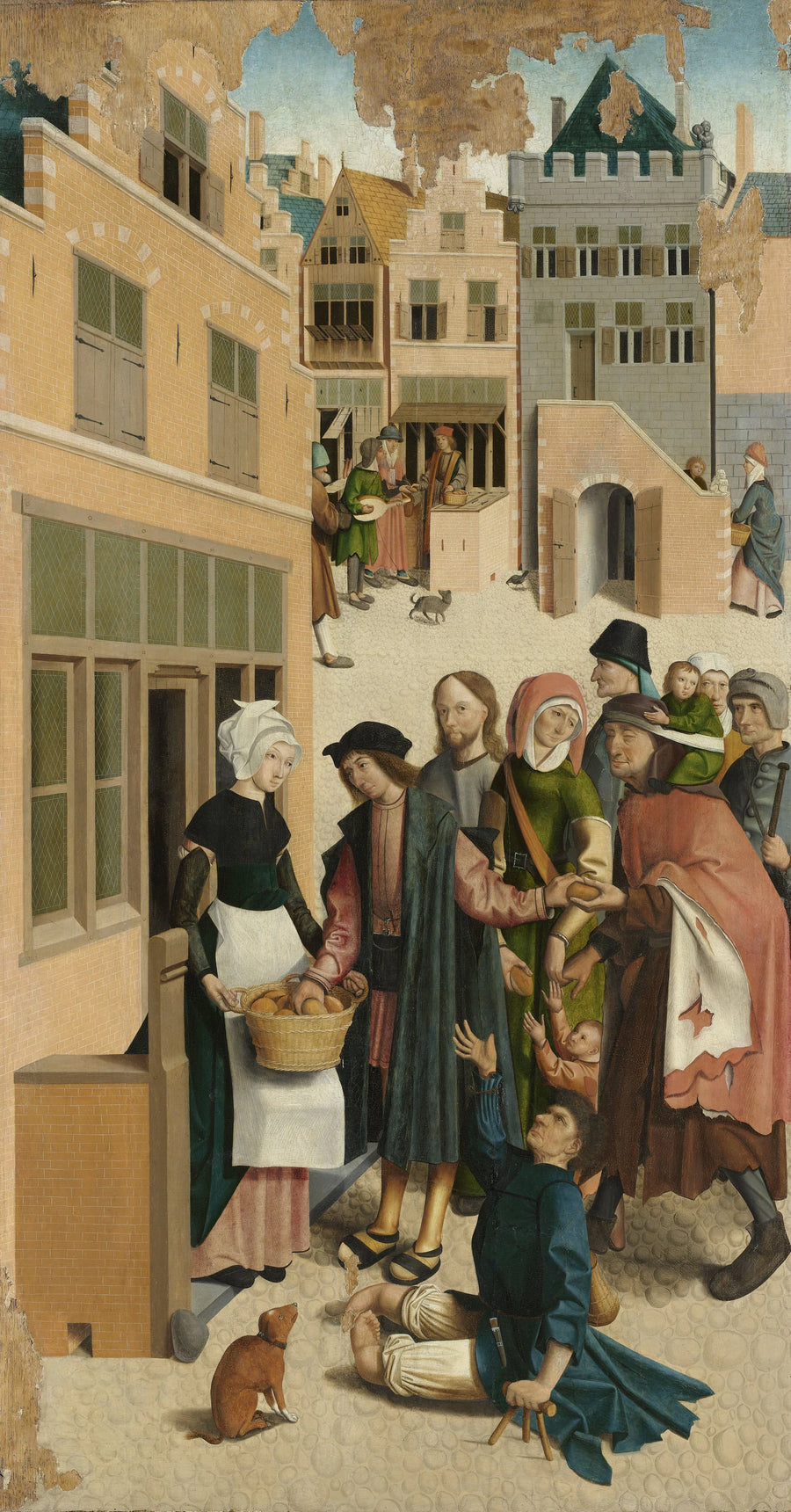 Les sept œuvres de miséricorde. 1 : Nourrir les affamés. - Maître d'Alkmaar