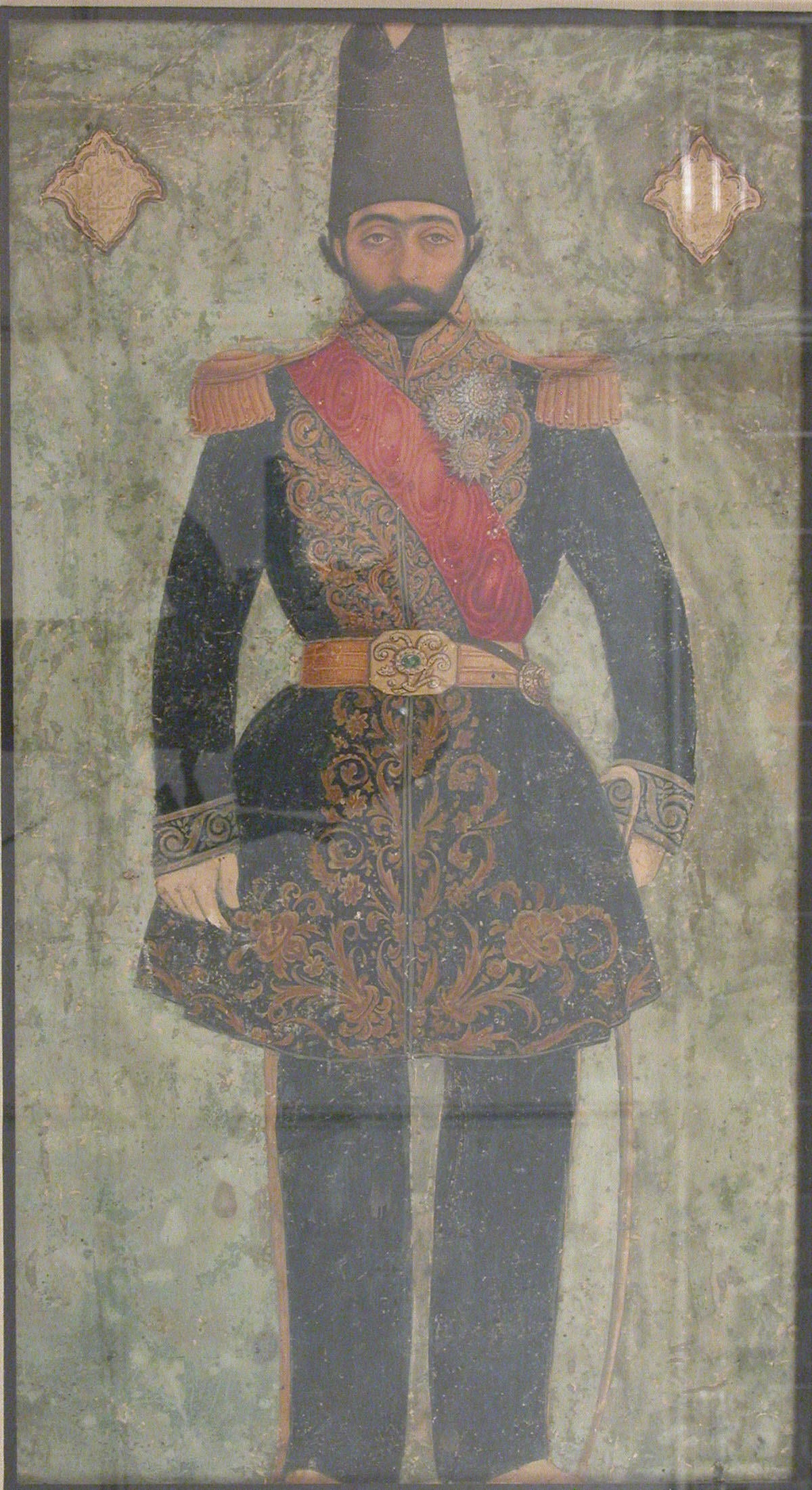 Portrait de Mirza Mohammad Ebrahim Khan Saham ol-Molk, Abu`l Hasan Ghaffari, known as Sani' al-Mulk, ca. 1856–57