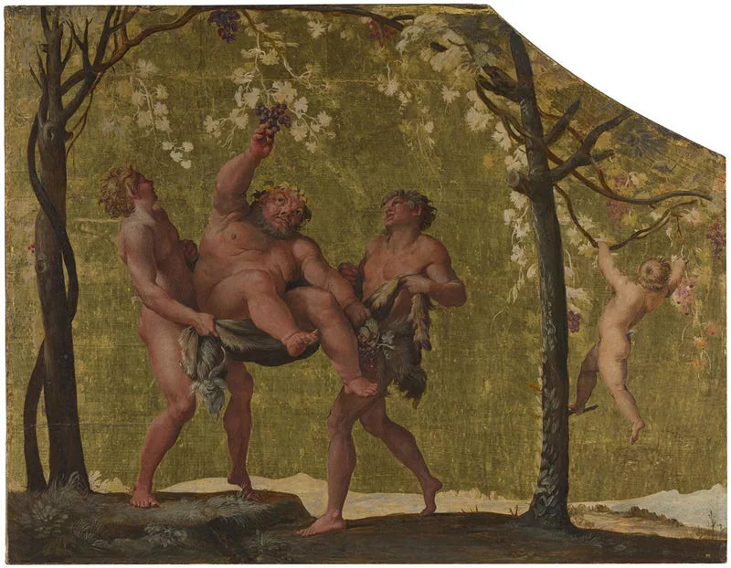 Silène kerää viinirypäleitä - Annibale Carracci