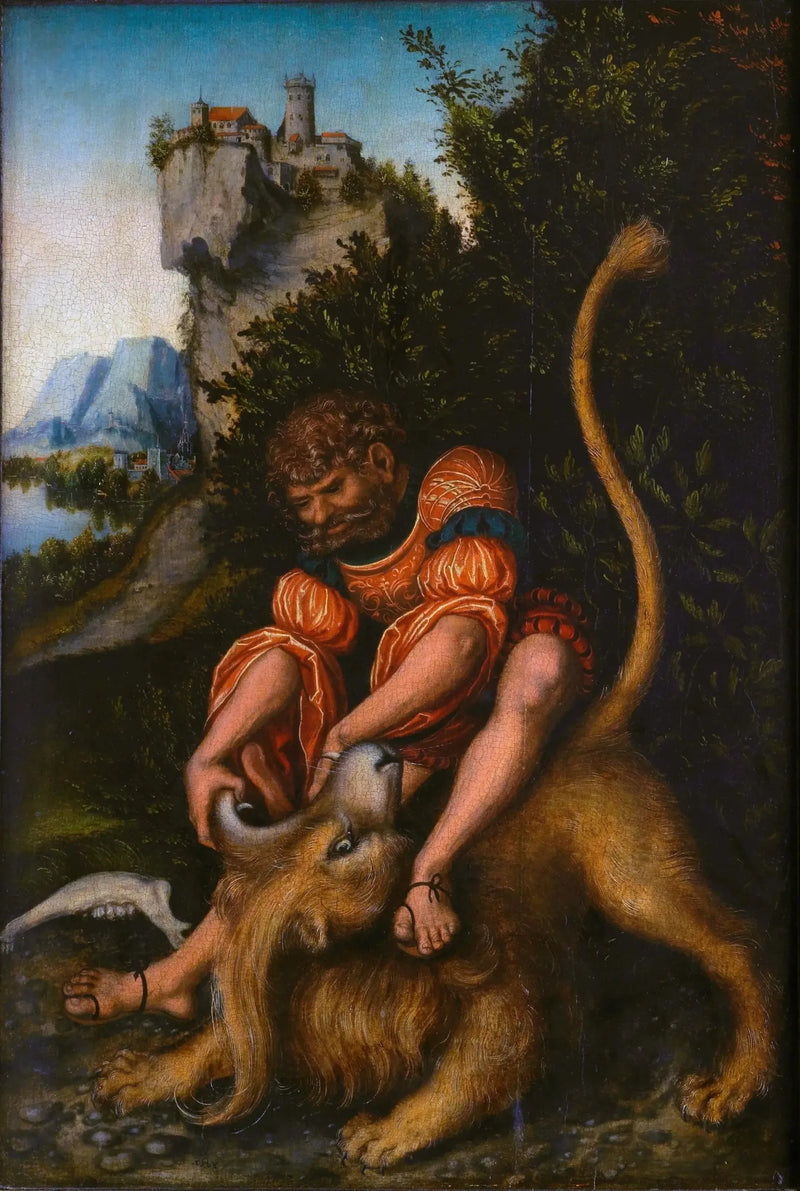 Simson taistelee leijonaa vastaan - Lucas Cranach vanhempi