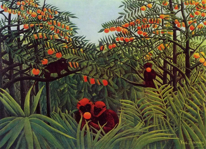 Apinat sademetsässä - Henri Rousseau