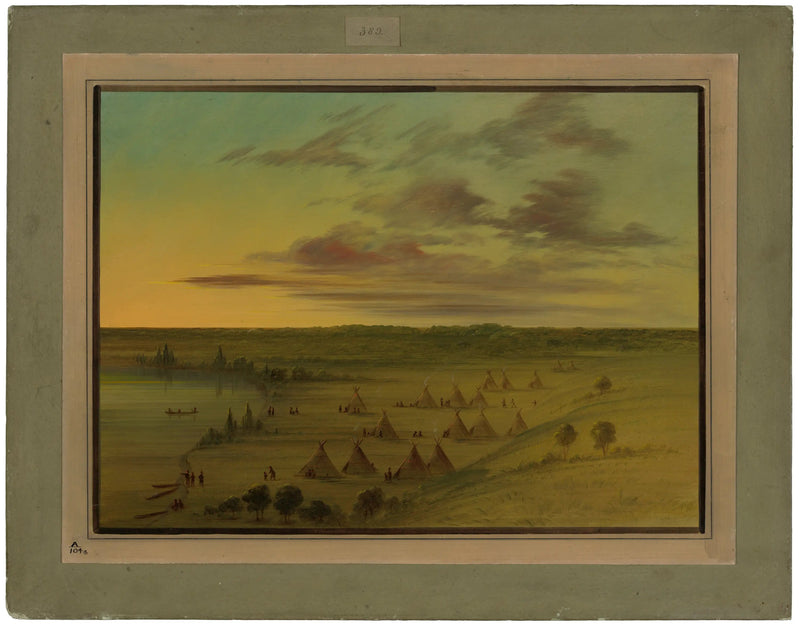 Sioux Village - Syyni-järvi - George Catlin