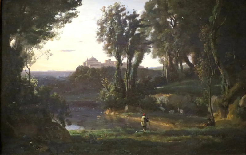 Italianainen kirkko Ariccian kaupungissa - Jean-Baptiste Camille Corot