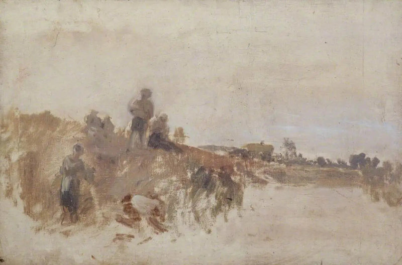 Luonnos teokselle 'Sadonkorjuuillallinen, Kingston Bank' - J. M. W. Turner