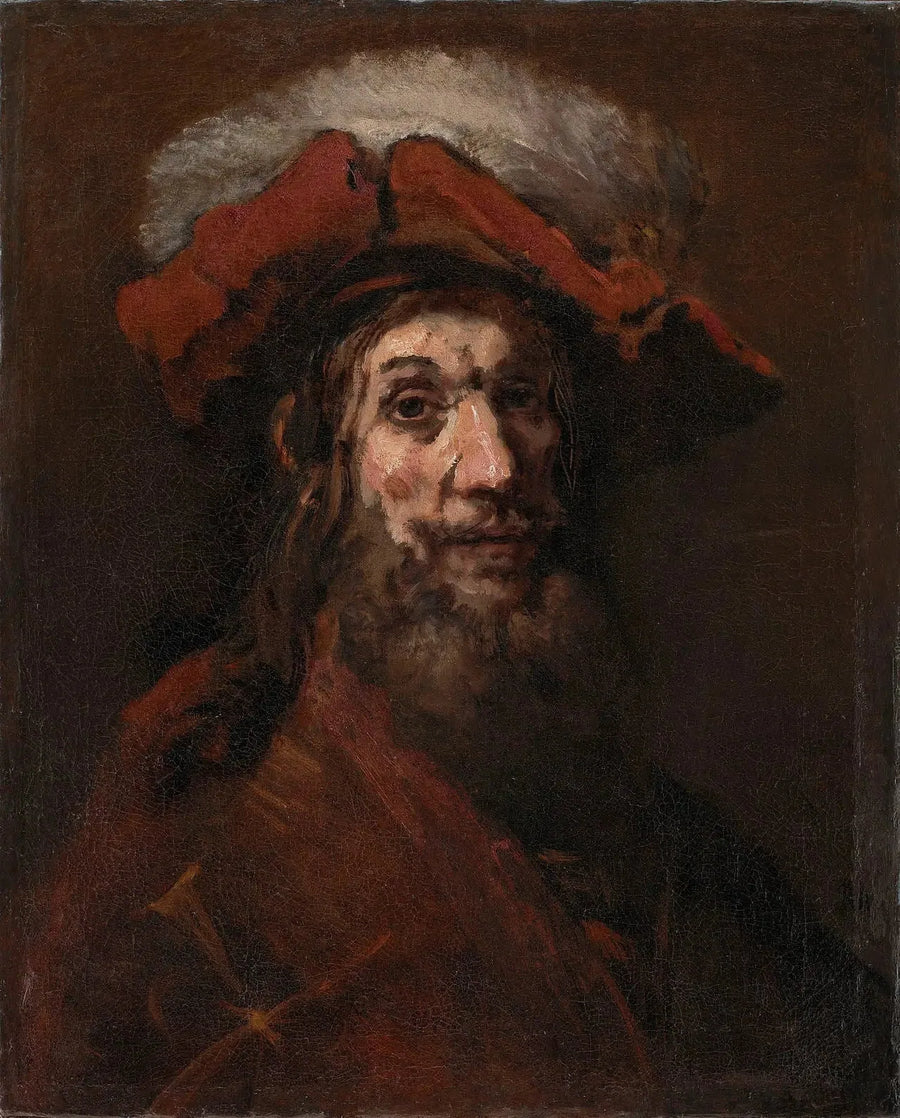 Ritarin luonnos haukalla, tunnettu nimellä "Ristiritari" - Rembrandt