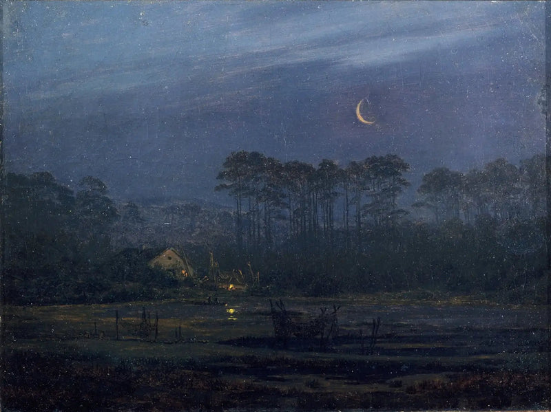 Ilta joen rannalla - Caspar David Friedrich