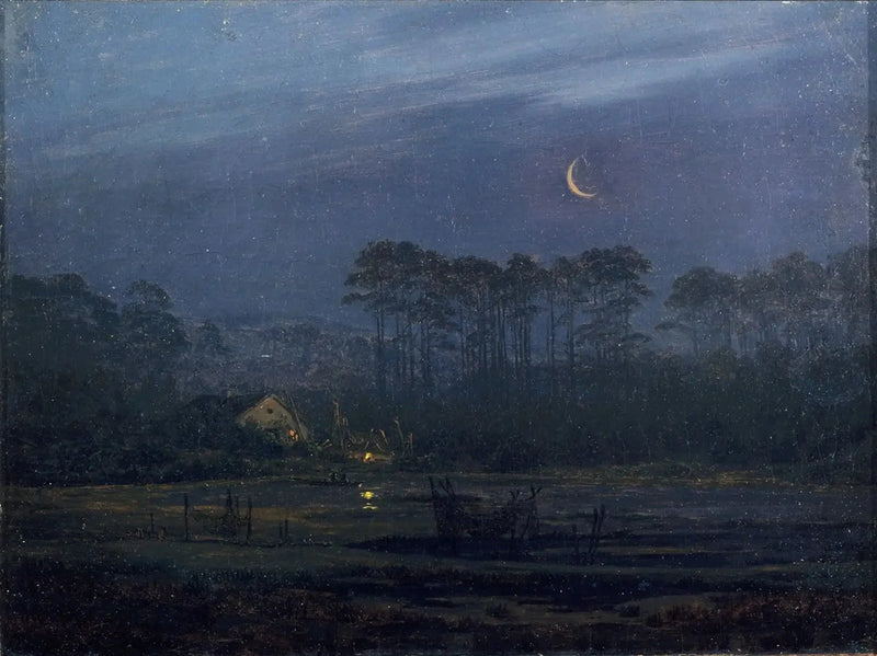 Ilta joen rannalla - Caspar David Friedrich