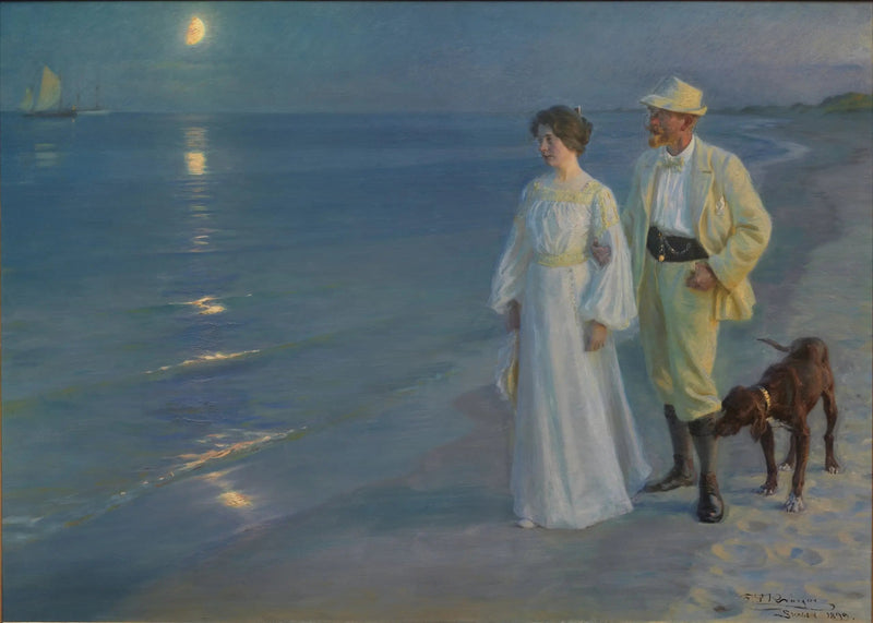 Kesäilta Skagenin rannalla – taiteilija ja hänen vaimonsa - Peder Severin Krøyer