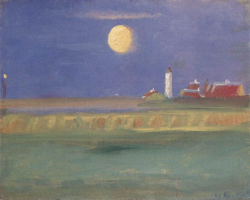 Kuutamo ilta. Majakka - Anna Ancher