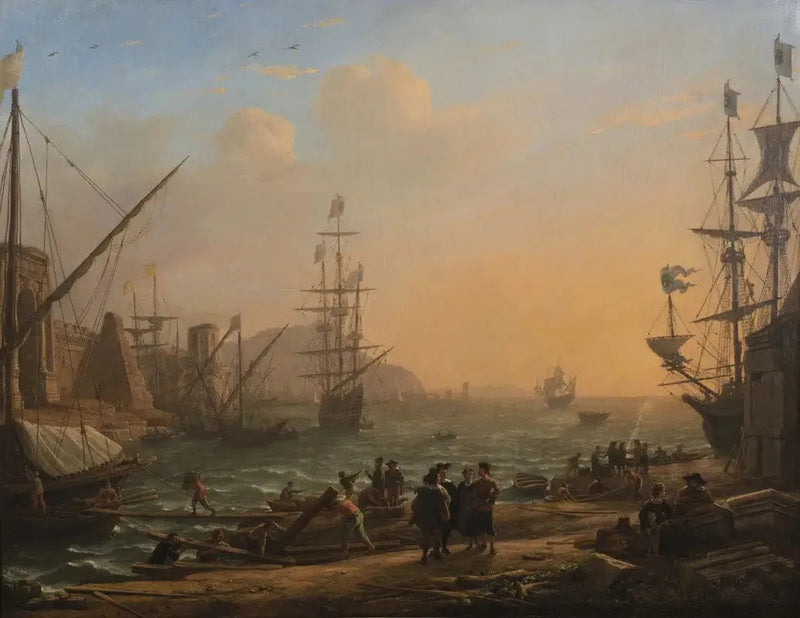 Ilta: Merisatama auringonlaskussa - Claude Lorrain