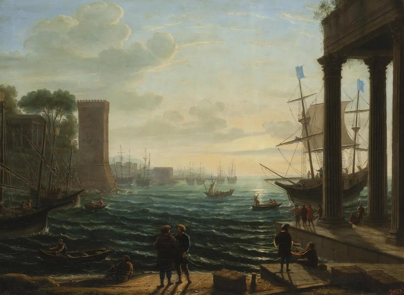 Illallinen satamassa - Claude Lorrain