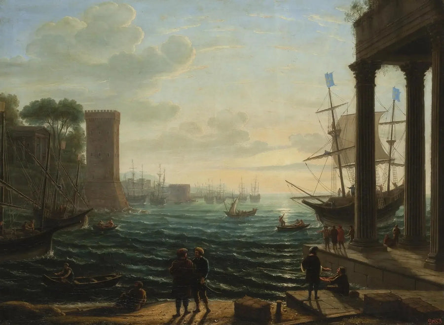 Illallinen satamassa - Claude Lorrain