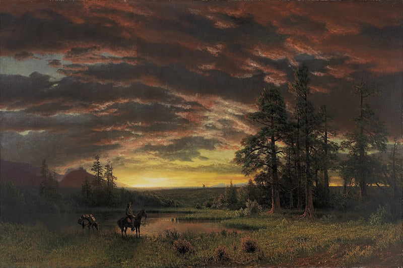 Illallinen niityllä - Albert Bierstadt