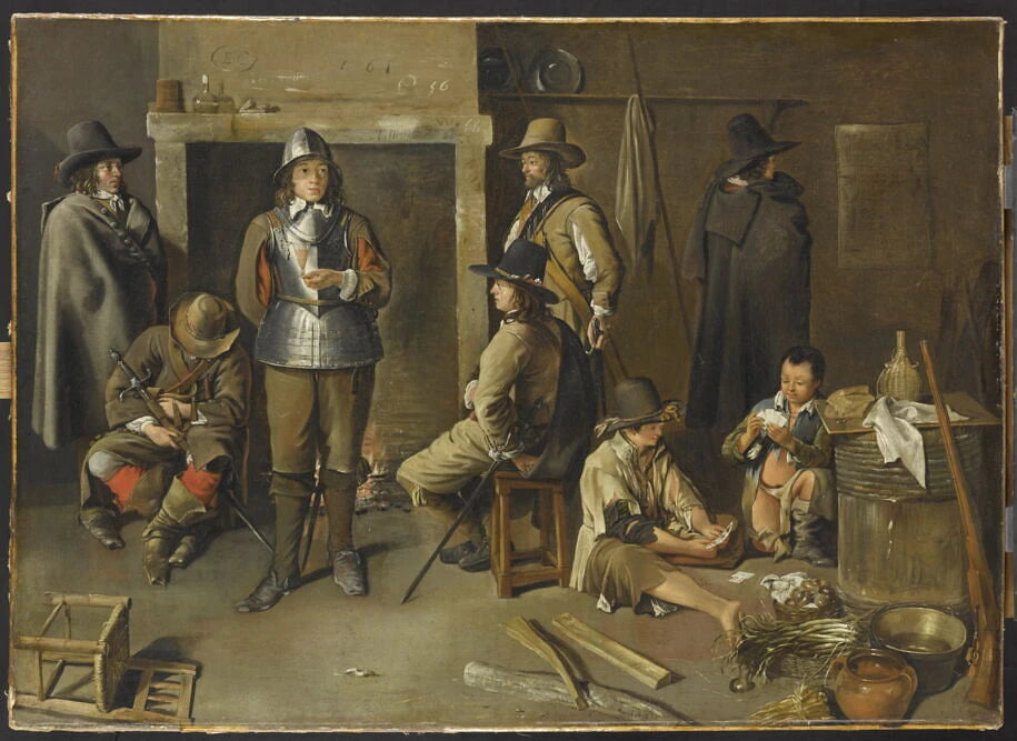 Soldats au repos dans une auberge - Jean Michelin