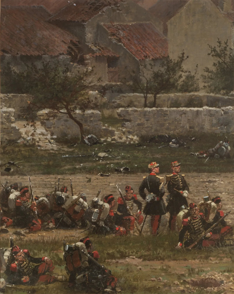 Lepäävät sotilaat (Rezonvillen taistelun panoraama) (Fragmentti) - Édouard Detaille